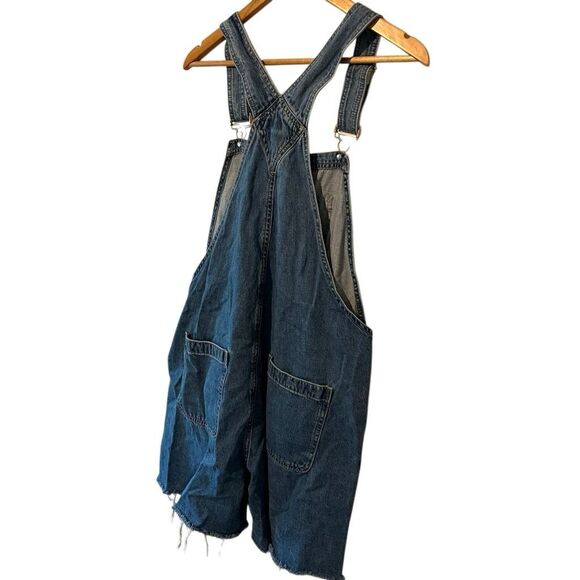 GAP DENIM 90’s Y2k Slouchy shorta medium wash overall shorts size Large denim ov - Picture 9 of 16